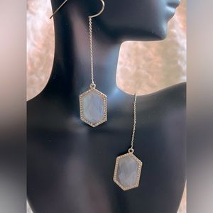 Classy Silver & Blue Earrings